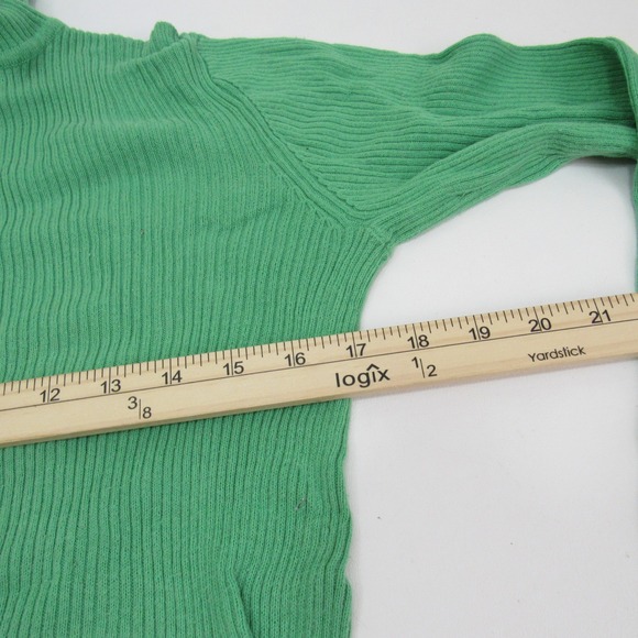 Faded Glory Womens Green Lawn Ribbed Knit‎ Turtleneck Top Size M (8/10) - Picture 6 of 7